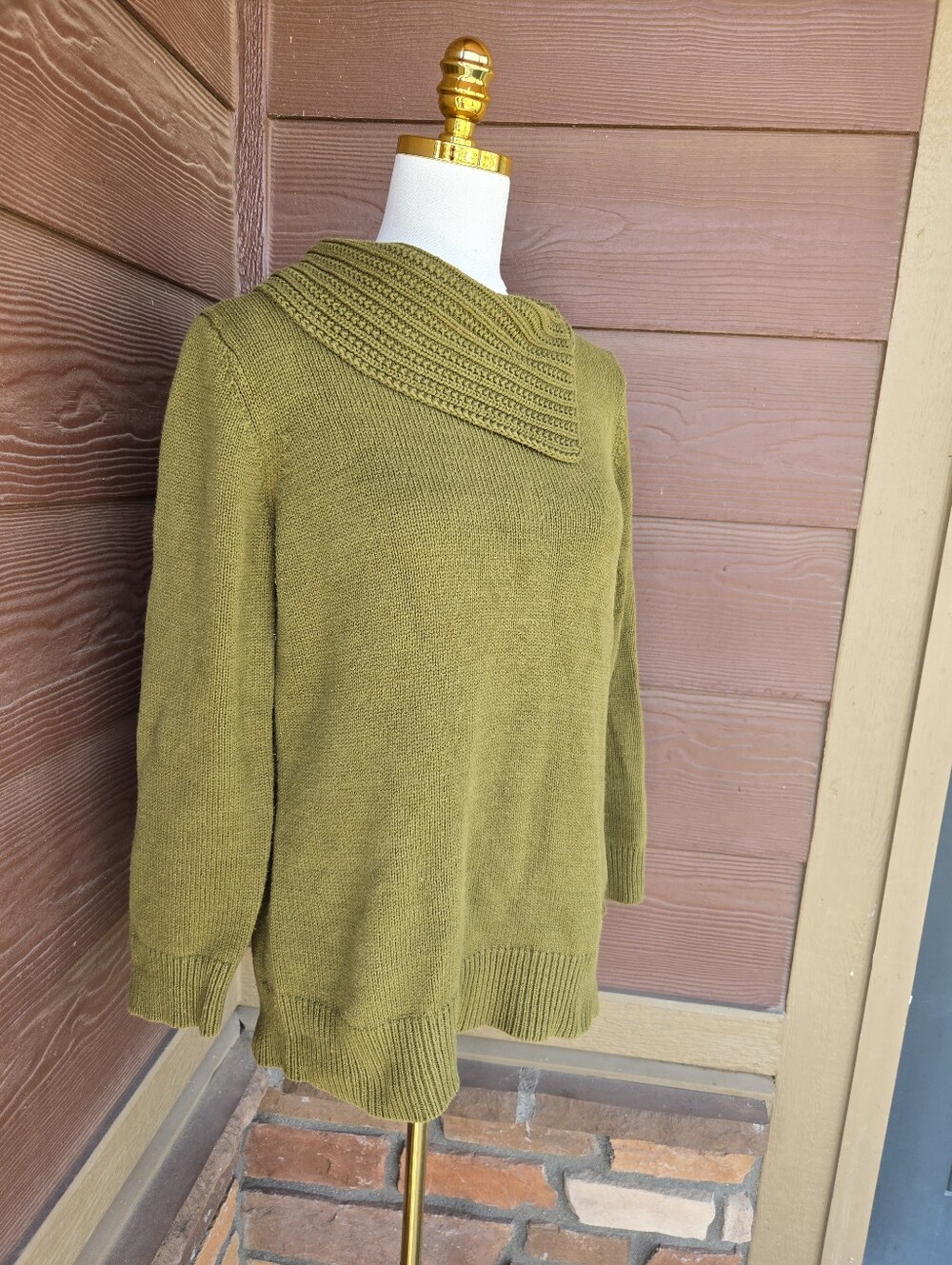 Coldwater Creek Olive Green Knit Sweater Women’s Large - Picture 10 of 16